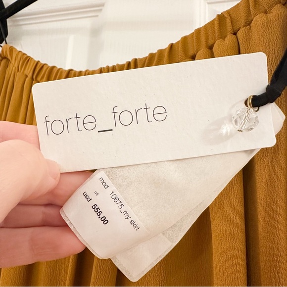 NWT Forte Forte long skirt in moroccan crêpe Silk Blend Maxi Skirt Bronze Small - Picture 7 of 10